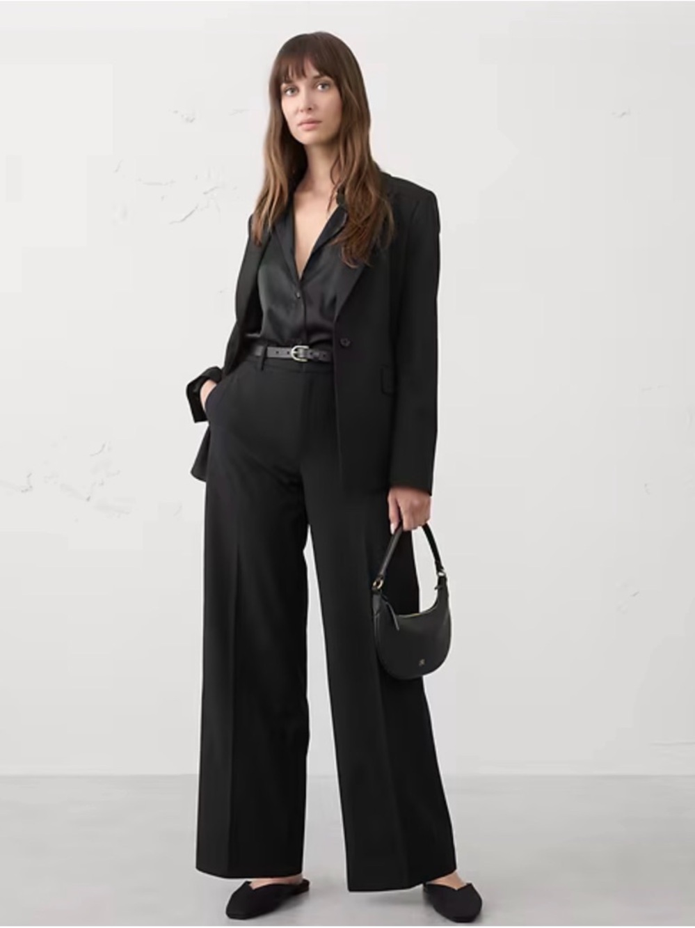 Banana Republic Black Wide-Leg Dress Pants for Women